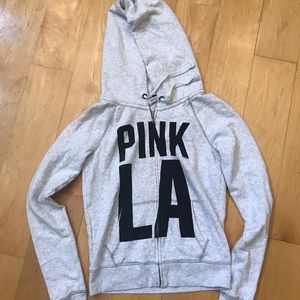 PINK brand hoodie. Light grey
